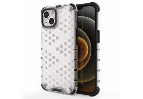 Lunso - Honinggraat Armor Backcover hoes - iPhone 13 - Wit