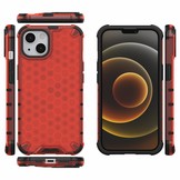 iPhone 13 Honinggraat Armor Backcover hoes Rood