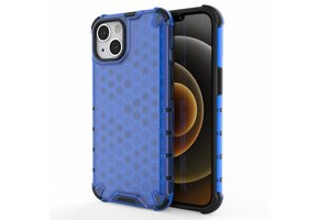 Lunso - Honinggraat Armor Backcover hoes - iPhone 13 - Blauw
