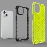 iPhone 13 Honinggraat Armor Backcover hoes Fluor Geel