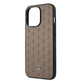 iPhone 13 Pro Max Lederen Quilted Stars backcover hoes Bruin