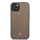 iPhone 13 Lederen Quilted Stars backcover hoes Bruin