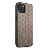iPhone 13 Lederen Quilted Stars backcover hoes Bruin