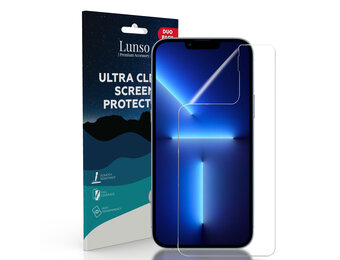 Lunso - Duo Pack (2 stuks) Beschermfolie - Full Cover Screen Protector - iPhone 13 Pro Max