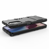Xiaomi Mi 11i en Xiaomi Poco F3 Double Armor Backcover hoes met stand Zwart