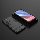 Xiaomi Mi 11i en Xiaomi Poco F3 Double Armor Backcover hoes met stand Zwart