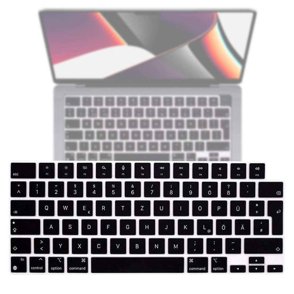 Missionaris Hesje Weinig EU) QWERTY Keyboard bescherming MacBook Pro 14 inch (2021) Zwart