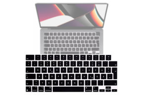 Lunso MacBook Air 13 (2022-2026) / Air 15 / Pro 14 / Pro 16 (2021-2026) - Keyboard Cover (EU) QWERTY indeling - Zwart