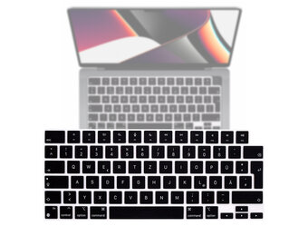 Lunso MacBook Air 13 (M2/M3) / Air 15 (M2/M3) / Pro 14 / Pro 16 (M1/M2) - Keyboard Cover (EU) QWERTY indeling - Zwart