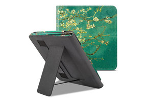 Lunso - Luxe sleepcover stand hoes - Kobo Libra 2 (7 inch) - Van Gogh Amandelbloesem