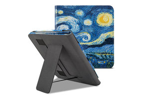 Lunso - Luxe sleepcover stand hoes - Kobo Libra 2 (7 inch) - Van Gogh De Sterrennacht