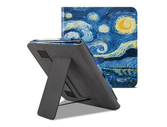 Lunso Kobo Sage hoes (8 inch) - Luxe Stand sleepcover - Van Gogh Sterrennacht