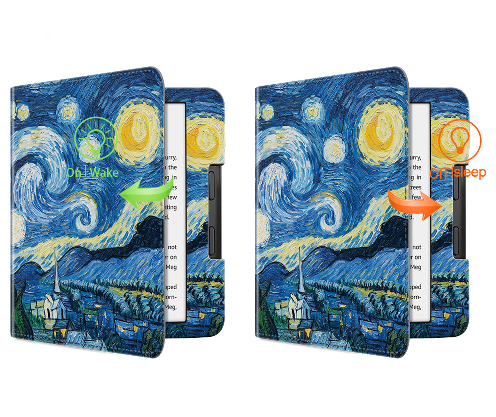 Kobo Sage (8 inch) Luxe Sleepcover stand hoes Van Gogh De Sterrennacht