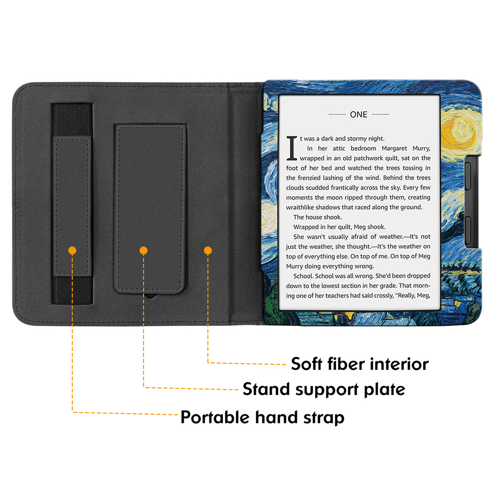 Kobo Sage (8 inch) Luxe Sleepcover stand hoes Van Gogh De Sterrennacht