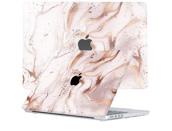 Lunso MacBook Pro 14 inch (2021-2024) cover hoes - case - Marble Vera