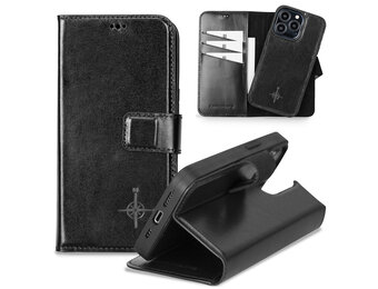 NorthLife - iPhone 13 Pro - Lederen Afneembare 2-in-1 bookcase hoes - Zwart