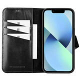 iPhone 13 Pro lederen afneembare 2-in-1 bookcase hoes - Zwart