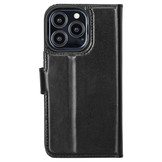 iPhone 13 Pro lederen afneembare 2-in-1 bookcase hoes - Zwart