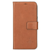 iPhone 13 lederen afneembare 2-in-1 bookcase hoes - Cognac