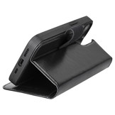 iPhone 13 lederen afneembare 2-in-1 bookcase hoes - Zwart