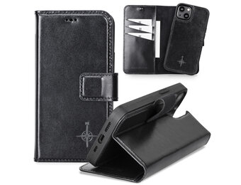 NorthLife - iPhone 13 Mini - Lederen Afneembare 2-in-1 bookcase hoes - Zwart