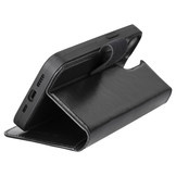 iPhone 13 Mini lederen afneembare 2-in-1 bookcase hoes - Zwart