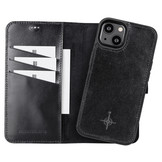 iPhone 13 Mini lederen afneembare 2-in-1 bookcase hoes - Zwart