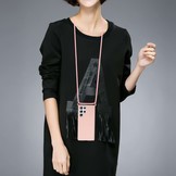 Samsung Galaxy S22 Ultra Backcover hoes met koord Roze