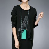 Samsung Galaxy S22 Ultra Backcover hoes met koord Cyaan