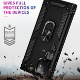 Samsung Galaxy S22 Ultra Armor backcover hoes met ringhouder Zwart