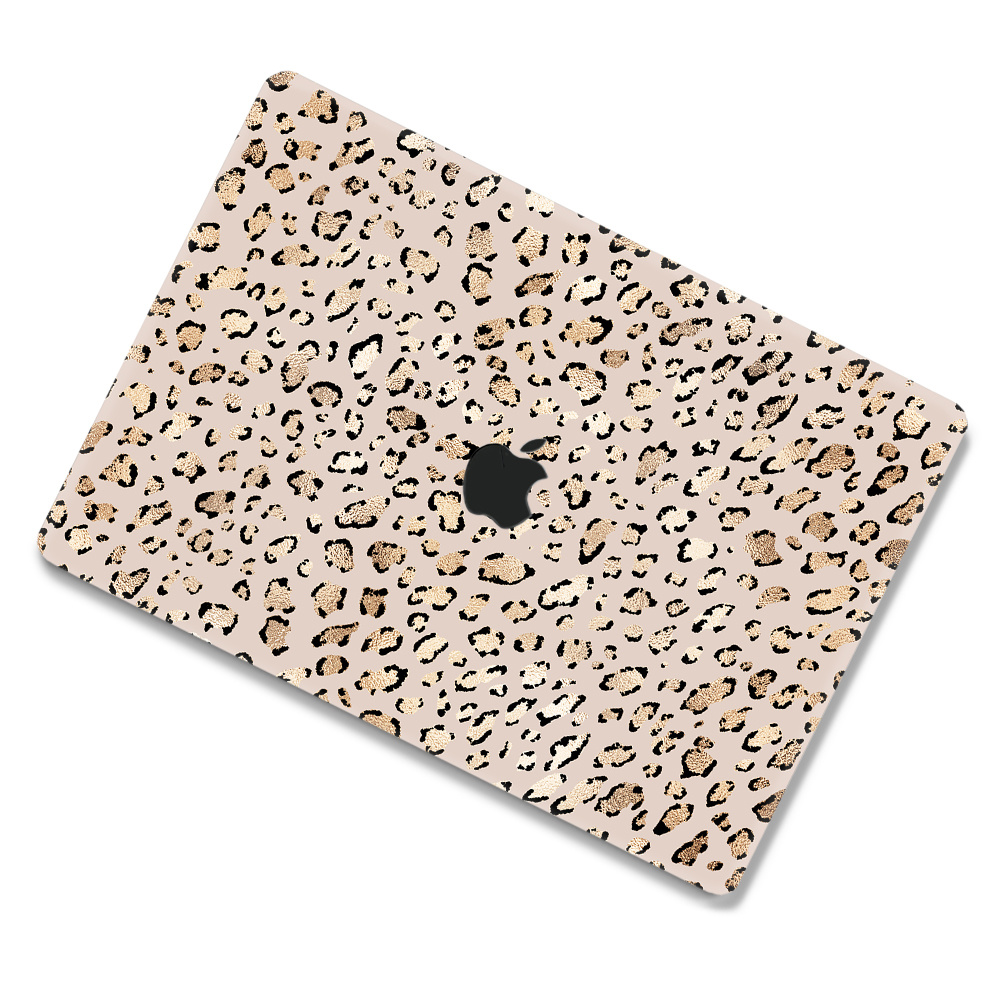 MacBook Pro 14 inch (2021) cover beschermhoes Leopard Rose Gold