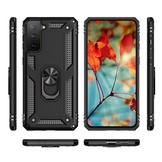 Samsung Galaxy S21 FE Armor backcover hoes met ringhouder Zwart