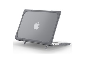 Lunso MacBook Pro 14 inch (2021-2026) Armor cover hoes met pootjes - case - Grijs