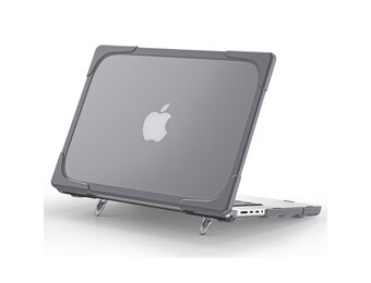 Lunso - Armor cover hoes met pootjes - MacBook Pro 14 inch (2021-2013) - Grijs