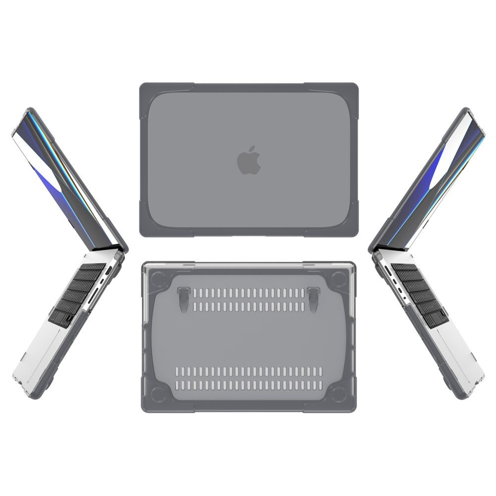 MacBook Pro 14 inch (2021-2026) Armor cover beschermhoes met pootjes Grijs