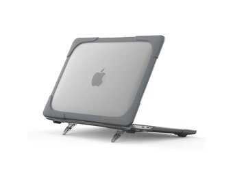 Lunso MacBook Pro 13 inch M2/M3 (2020-2022) Armor cover hoes met pootjes - Grijs