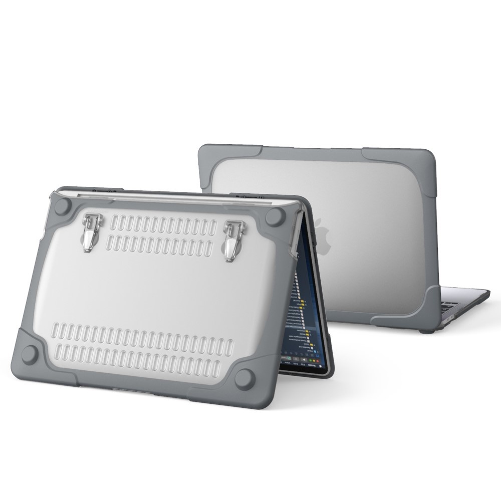 MacBook Pro 13 inch (2020-2022) Armor cover beschermhoes met pootjes Grijs