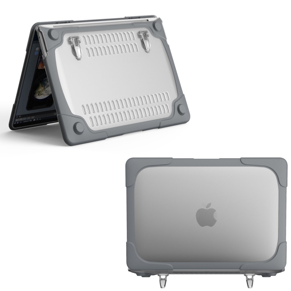MacBook Pro 13 inch (2020-2022) Armor cover beschermhoes met pootjes Grijs