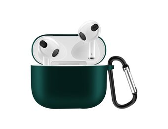 Lunso - Softcase cover hoes - AirPods 3 - Donkergroen