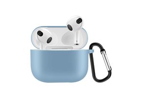 Lunso - Softcase cover hoes - AirPods 3 - Lichtblauw