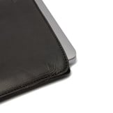 15 inch Miami lederen laptop sleeve hoes Zwart