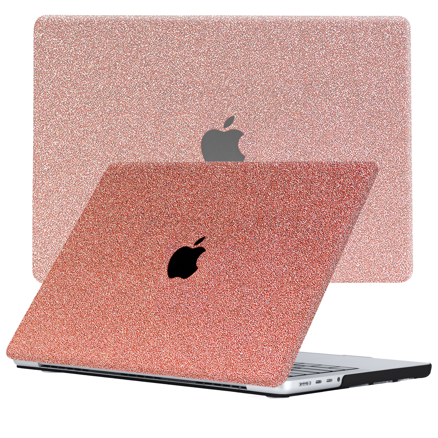 MacBook Pro 14 inch (2021-2026) cover beschermhoes Glitter Rose Goud