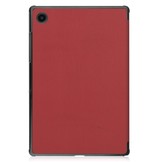 Samsung Galaxy Tab A8 (2021) 3-Vouw sleepcover hoes Donkerrood
