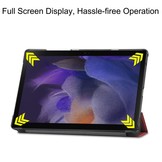 Samsung Galaxy Tab A8 (2021) 3-Vouw sleepcover hoes Donkerrood