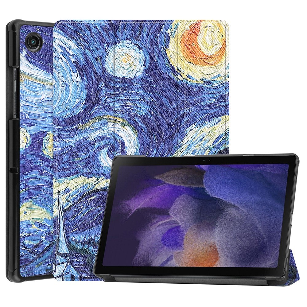 Samsung Galaxy Tab A8 (2021) 3-Vouw sleepcover hoes Van Gogh Sterrennacht