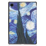 Samsung Galaxy Tab A8 (2021) 3-Vouw sleepcover hoes Van Gogh Sterrennacht