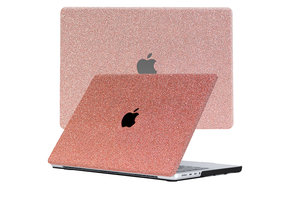 Lunso MacBook Pro 16 inch M1/M2 (2021-2023) cover hoes - case - Glitter Rose Goud