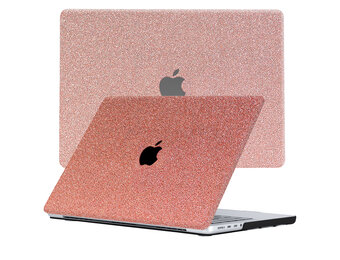 Lunso MacBook Pro 16 inch M1/M2 (2021-2023) cover hoes - case - Glitter Rose Goud
