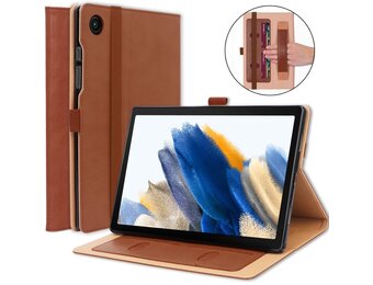 Luxe stand flip sleepcover hoes - Samsung Galaxy Tab A8 (2021) - Bruin