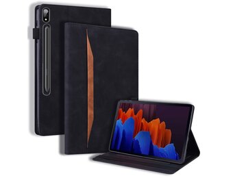 Luxe stand flip sleepcover hoes - Samsung Galaxy Tab S7 / S8 - Zwart